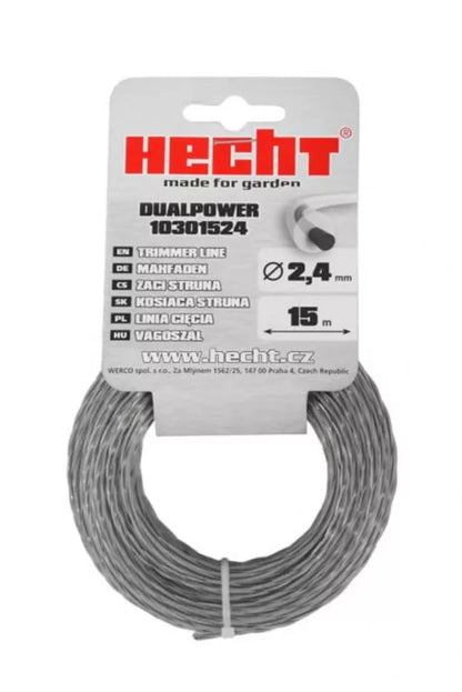 Trimmesnøre 2,4 mm x 15 m Grå