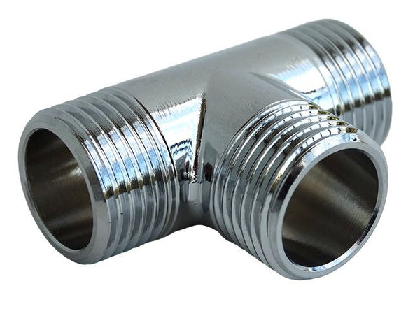 Kromet 1/2" rør-T-stykke