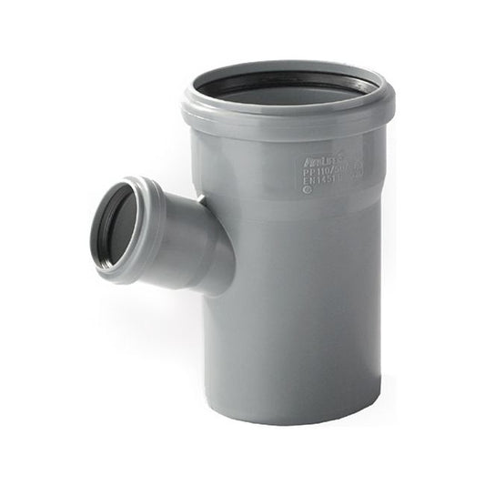 PP Pipelife 88° grå indvendig kloakgrenrør 110 / 75 mm
