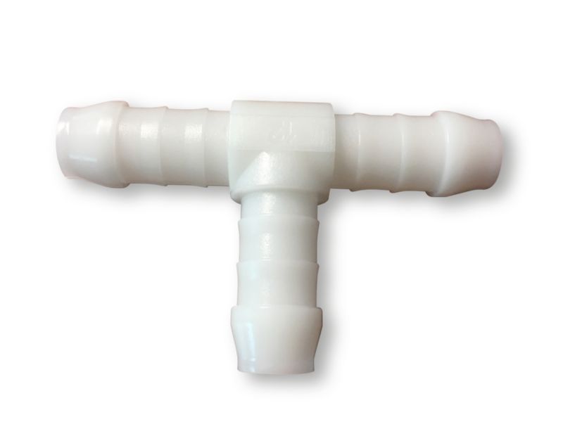 Hvid 12 mm slange-t-stykke