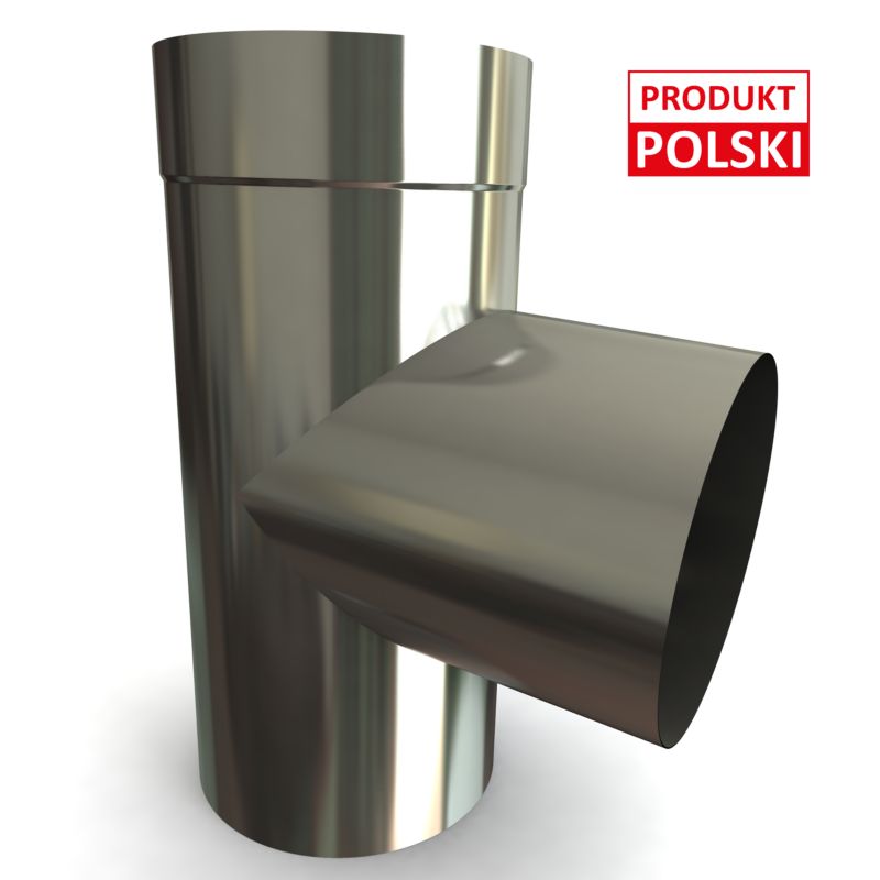 Røgrørs T-Stykke 87° Ø110 mm Rustfrit Stål