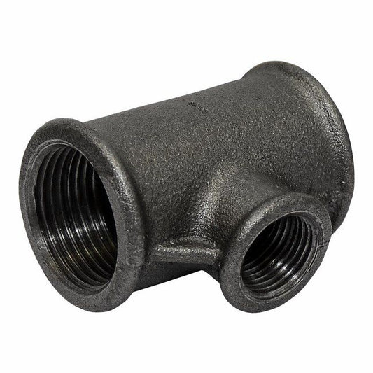 Skruetræk T-stykke 1" x 3/4" sort