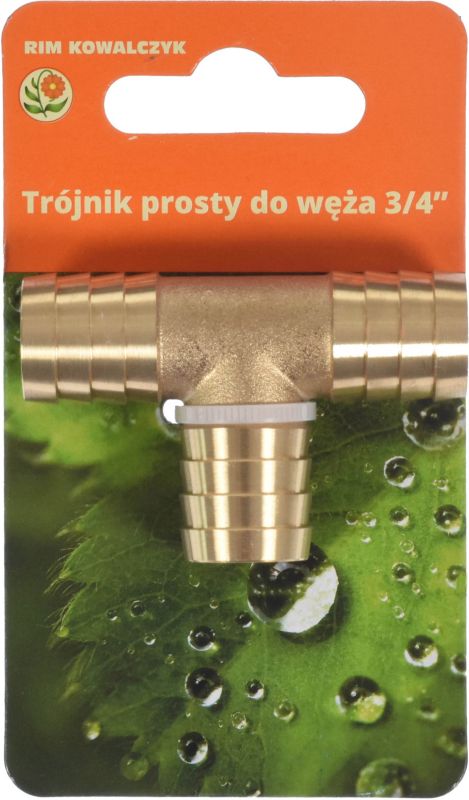 Lige trevejskobling til slange 3/4" - 19 mm