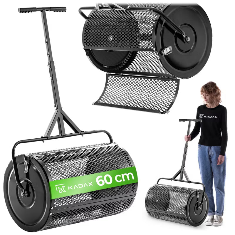 Tromlespreder 60 cm 75 Liter Sort Stål