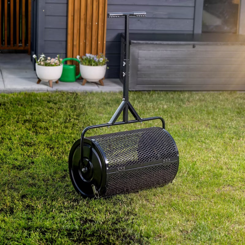 Tromlespreder 60 cm 75 Liter Sort Stål