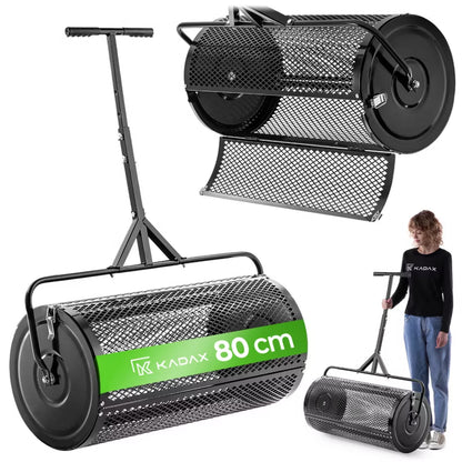 Tromlespreder 80 cm 100 Liter Sort Stål