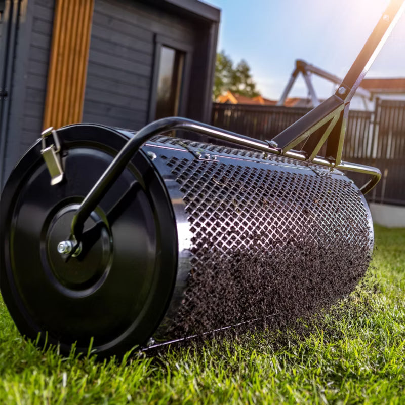 Tromlespreder 80 cm 100 Liter Sort Stål
