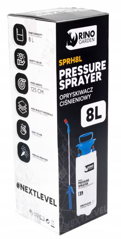 Tryksprøjte 8 Liter Hvid SPRH8L