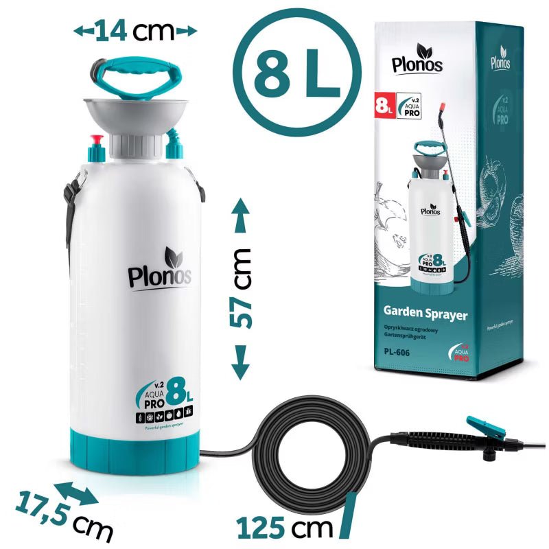 Tryksprøjte PL-606 8 Liter Hvid/Turkis