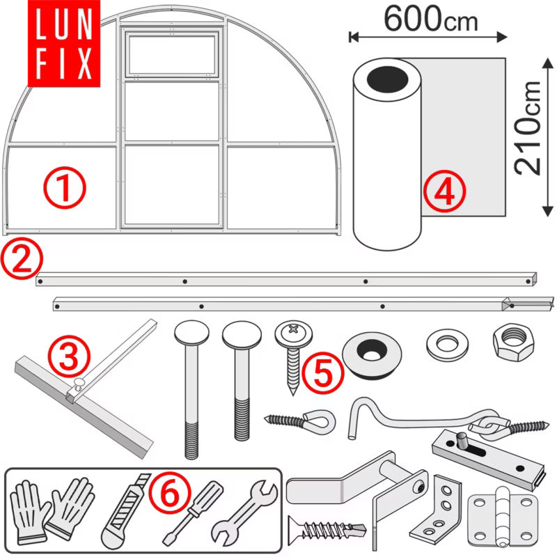 Tunneldrivhus 3x8 m Polycarbonat 6 mm 24 m²