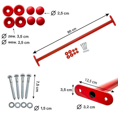 Turnstang 90 cm Rød Stål
