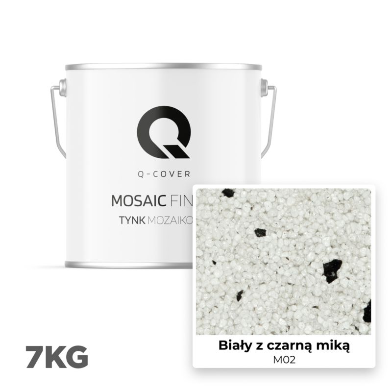 Mosaikpuds M02 7 kg Hvid med Sort Glimmer