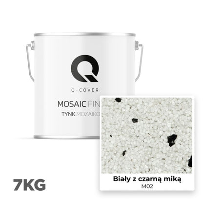 Mosaikpuds M02 7 kg Hvid med Sort Glimmer