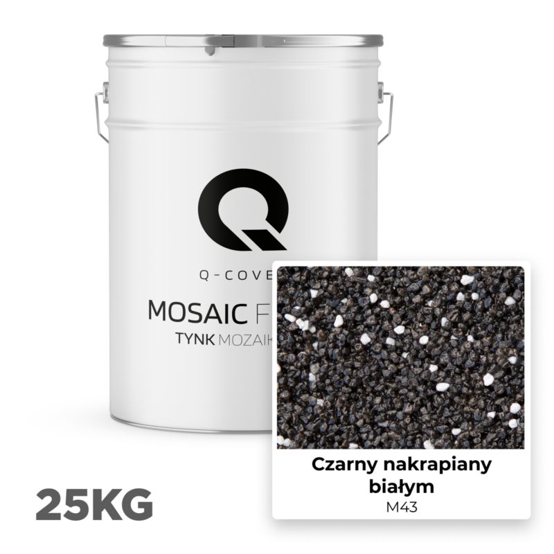 Mosaikpuds M43 25 kg Sort Spættet Hvid