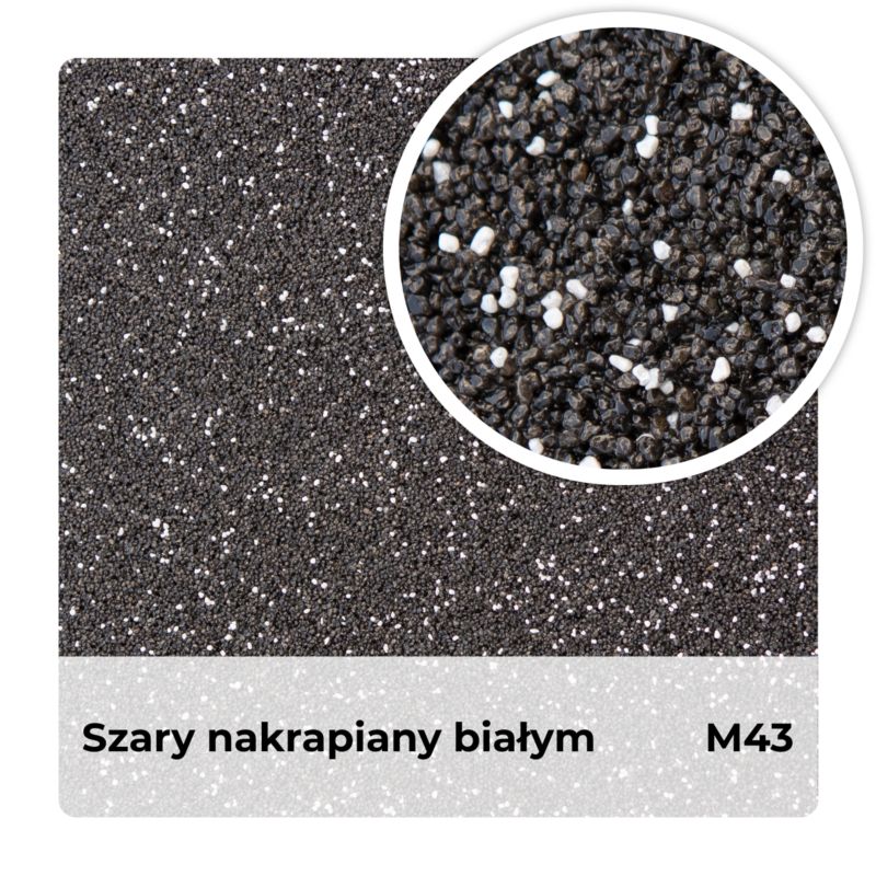 Mosaikpuds M43 25 kg Sort Spættet Hvid