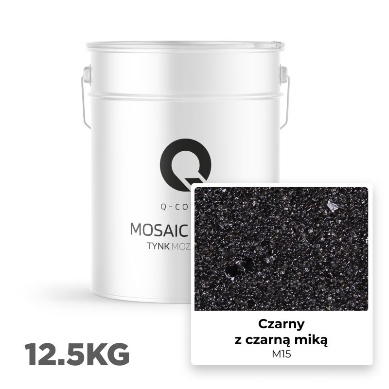 Mosaikpuds M15 12,5 kg Sort med Sort Glimmer