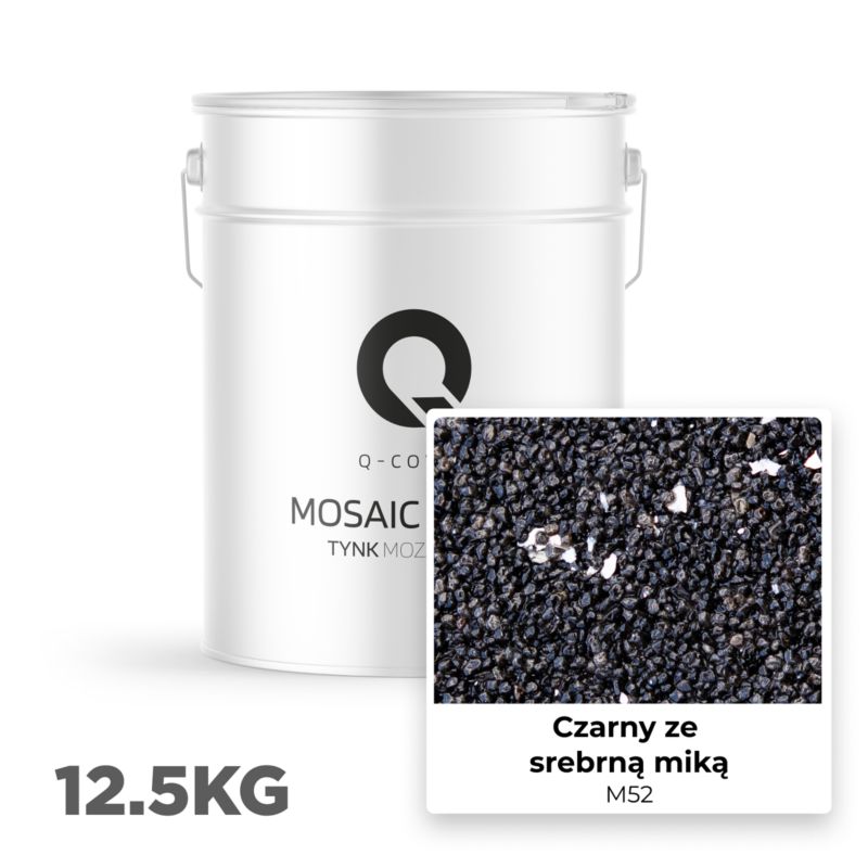 Mosaikpuds M52 12,5 kg Sort med Sølv Glimmer