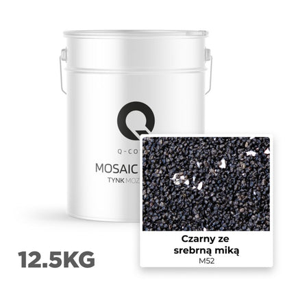 Mosaikpuds M52 12,5 kg Sort med Sølv Glimmer