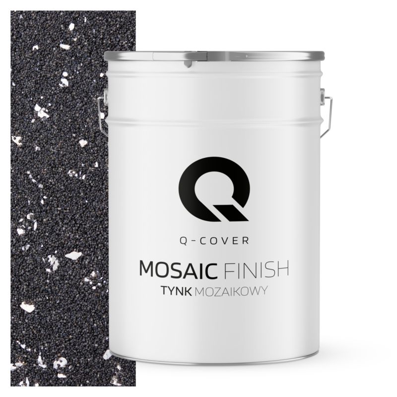 Mosaikpuds M52 25 kg Sort med Sølv Glimmer