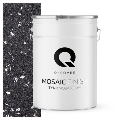 Mosaikpuds M52 25 kg Sort med Sølv Glimmer