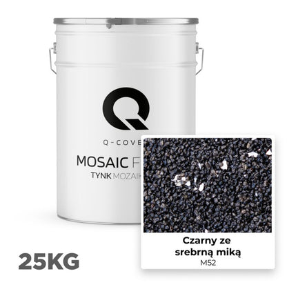 Mosaikpuds M52 25 kg Sort med Sølv Glimmer