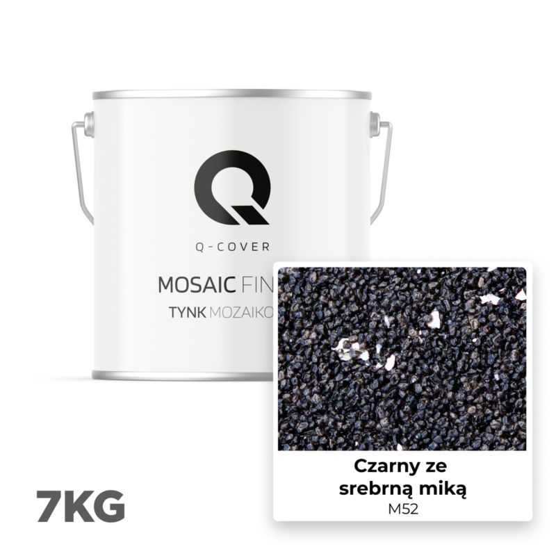 Mosaikpuds M52 Sort med Sølvglimmer 7 kg