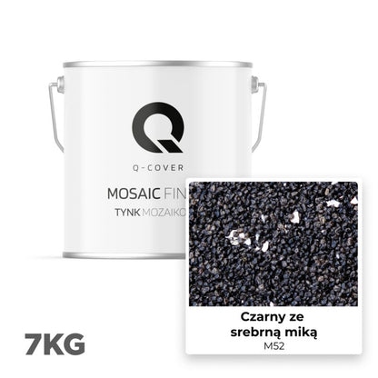 Mosaikpuds M52 Sort med Sølvglimmer 7 kg