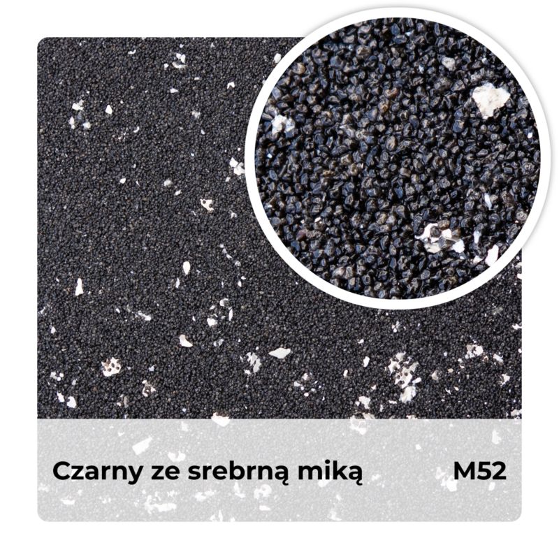 Mosaikpuds M52 Sort med Sølvglimmer 7 kg