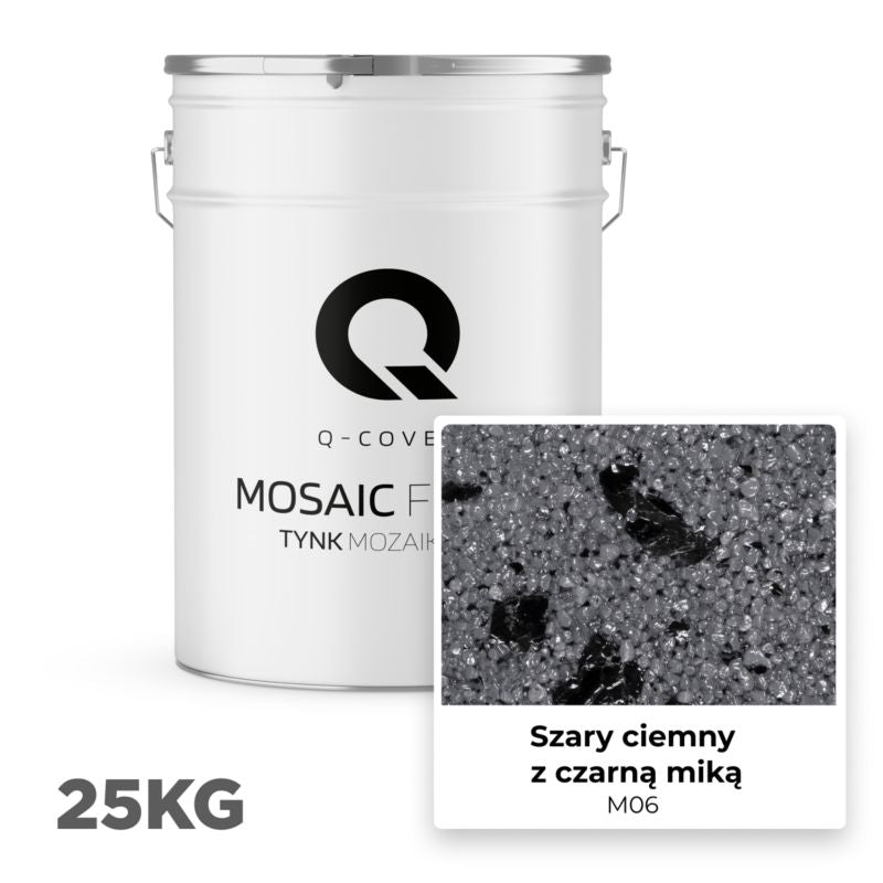 Mosaikpuds M06 Mørkegrå med Sort Glimmer 25 kg