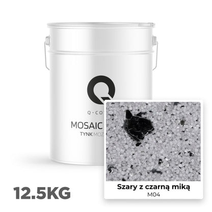 Mosaikpuds M04 Grå med Sort Glimmer 12,5 kg