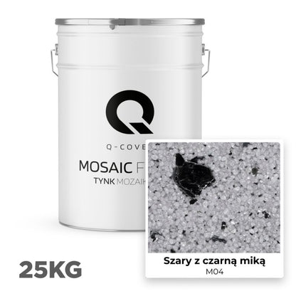 Mosaikpuds M04 25 kg Grå med Sort Glimmer