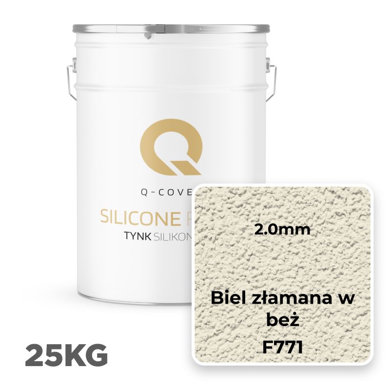 Silikonepuds Facadepuds 2,0 mm Knas Knækket Hvid Beige F771 25 kg