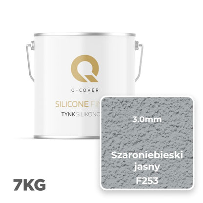 Silikonepuds Facadepuds 3,0 mm Lysegråblå F253 7 kg