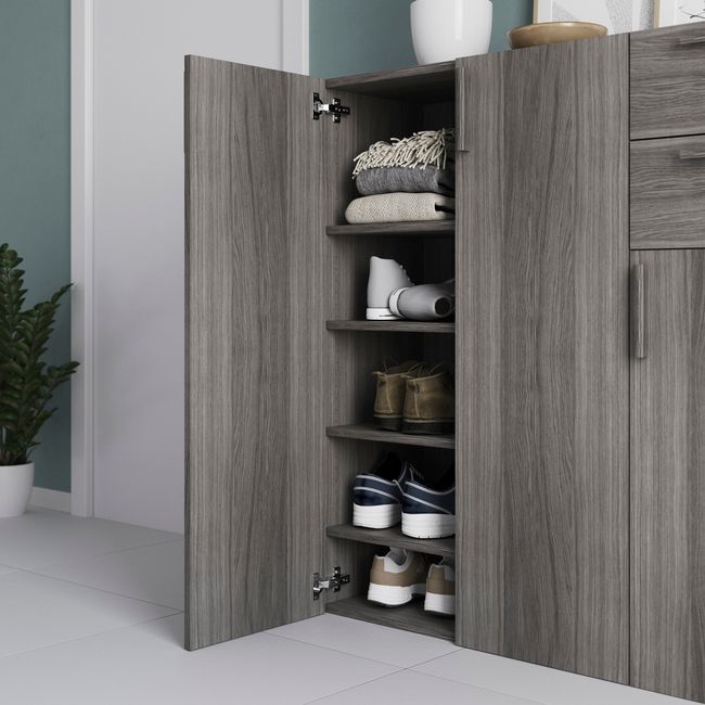 GoodHome Atomia træhåndtag 15,5 cm grå eg 2 stk.
