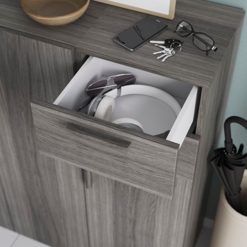 GoodHome Atomia træhåndtag 15,5 cm grå eg 2 stk.