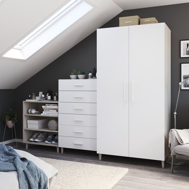 GoodHome Atomia træhåndtag 29,3 cm hvid 2 stk.
