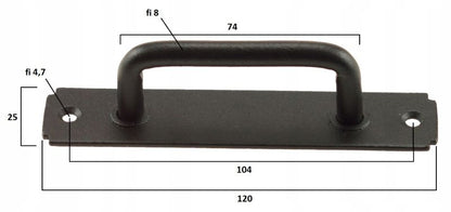 Dørgreb Ozdobna 120 mm Sort Stål