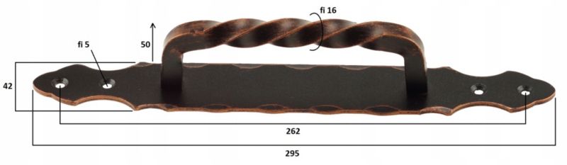 Dørgreb Dekorativ 29,5 cm Kobber Retro