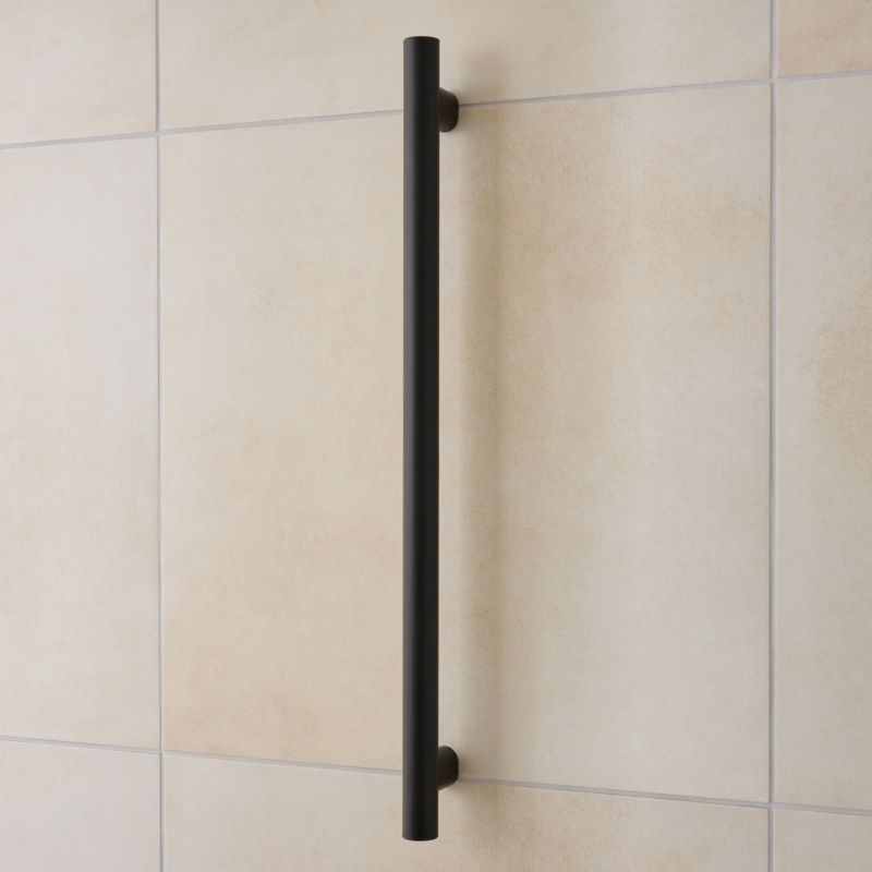 Støttegreb 70,6 cm Sort Pulverlakeret Rustfrit Stål