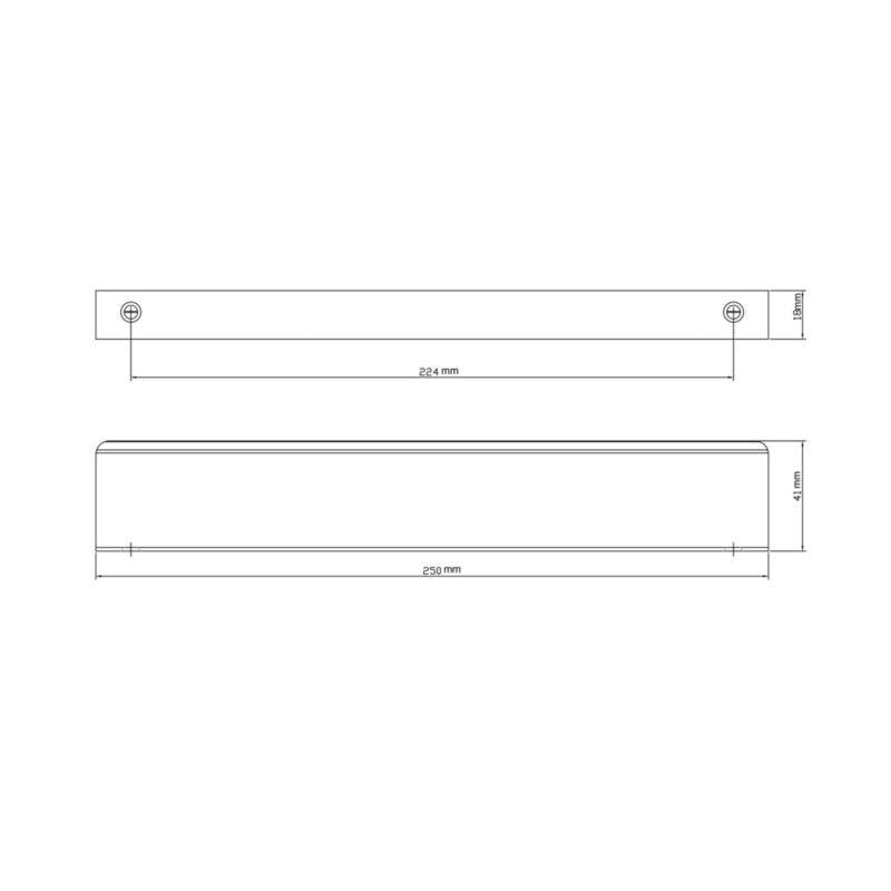 GoodHome kantgreb i stål 250 mm