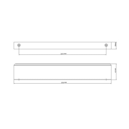 GoodHome kantgreb i stål 250 mm
