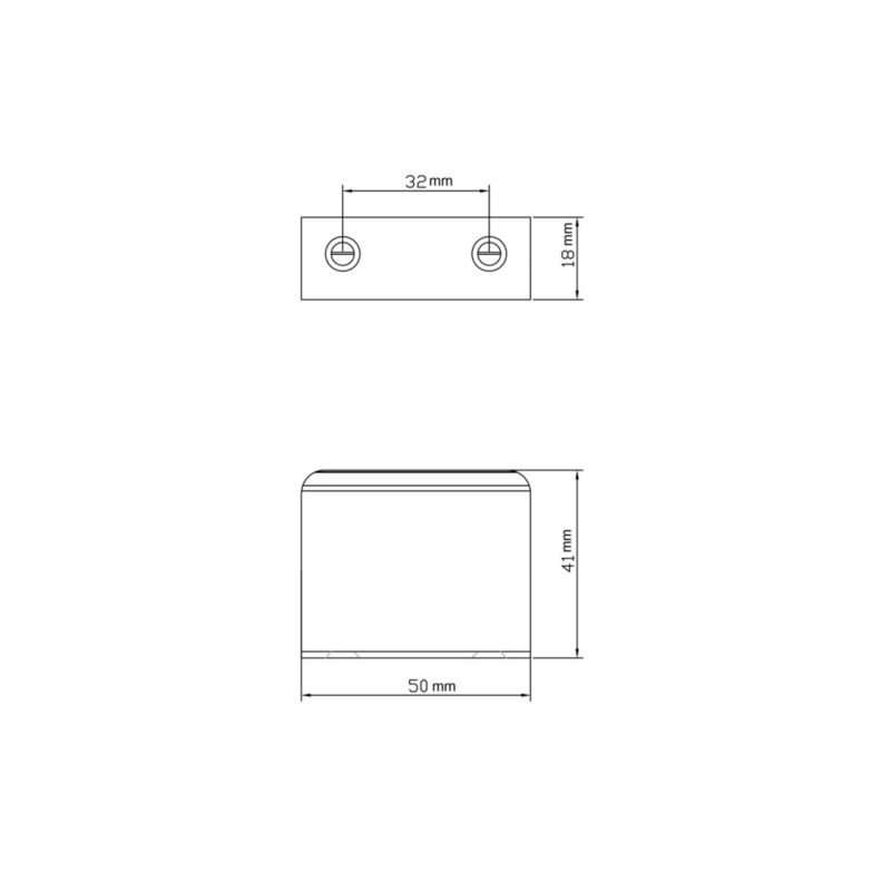 GoodHome kantgreb i stål 50 mm, 2 stk.