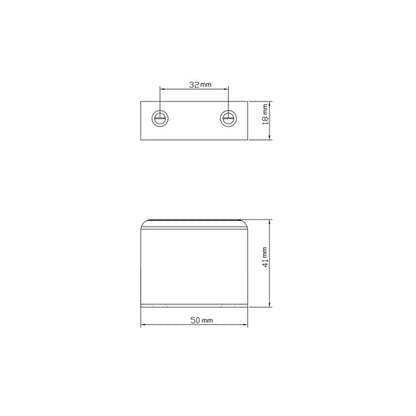 GoodHome kantgreb i stål 50 mm, 2 stk.