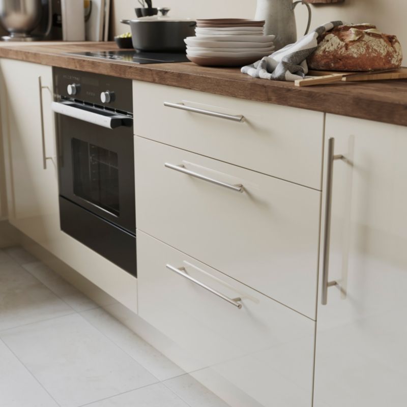 GoodHome Annato T møbelgreb 336 mm i børstet stål, 2 stk.