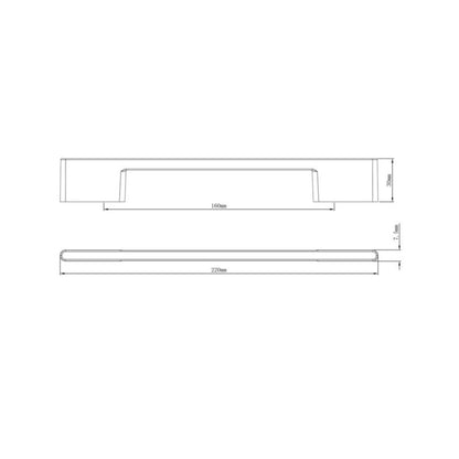 GoodHome Cacao møbelgreb D 220 mm krom