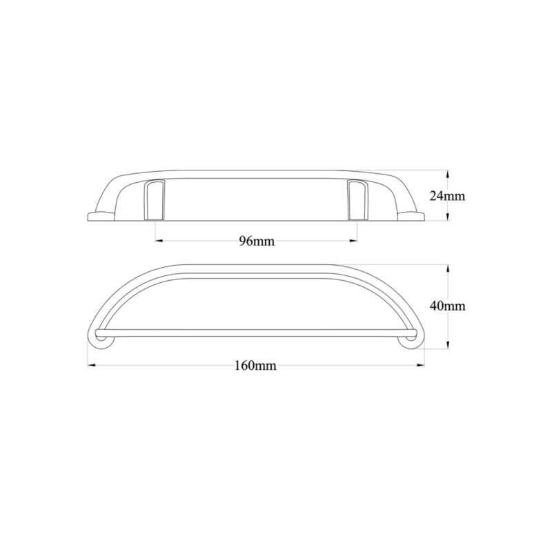 GoodHome Chervil musling møbelgreb 160 mm krom
