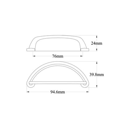 GoodHome Chervil muslingemøbelgreb 94 mm krom