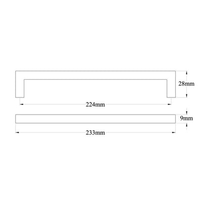 GoodHome Dukkah møbelgreb 233 mm mat-sort