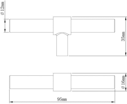 GoodHome Dukkah T møbelgreb 95 mm mat-sort