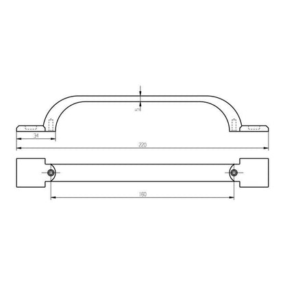 GoodHome Murri møbelgreb 220 mm antik tin 2 stk.
